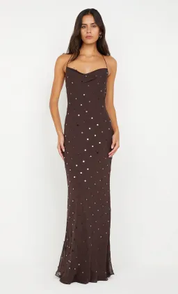Bec & Bridge Arielle Slip Maxi Dress Dark Chocolate Size 10 for rent on The Volte - image 1