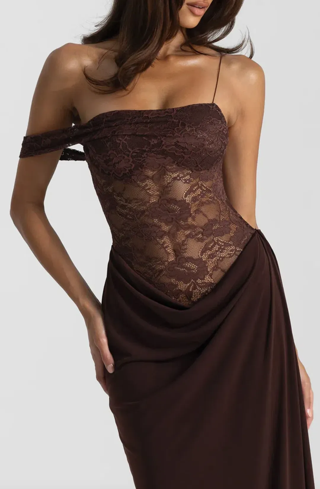 Natalie Rolt Sloane Gown Espresso Size AU 6 for rent on The Volte - main image