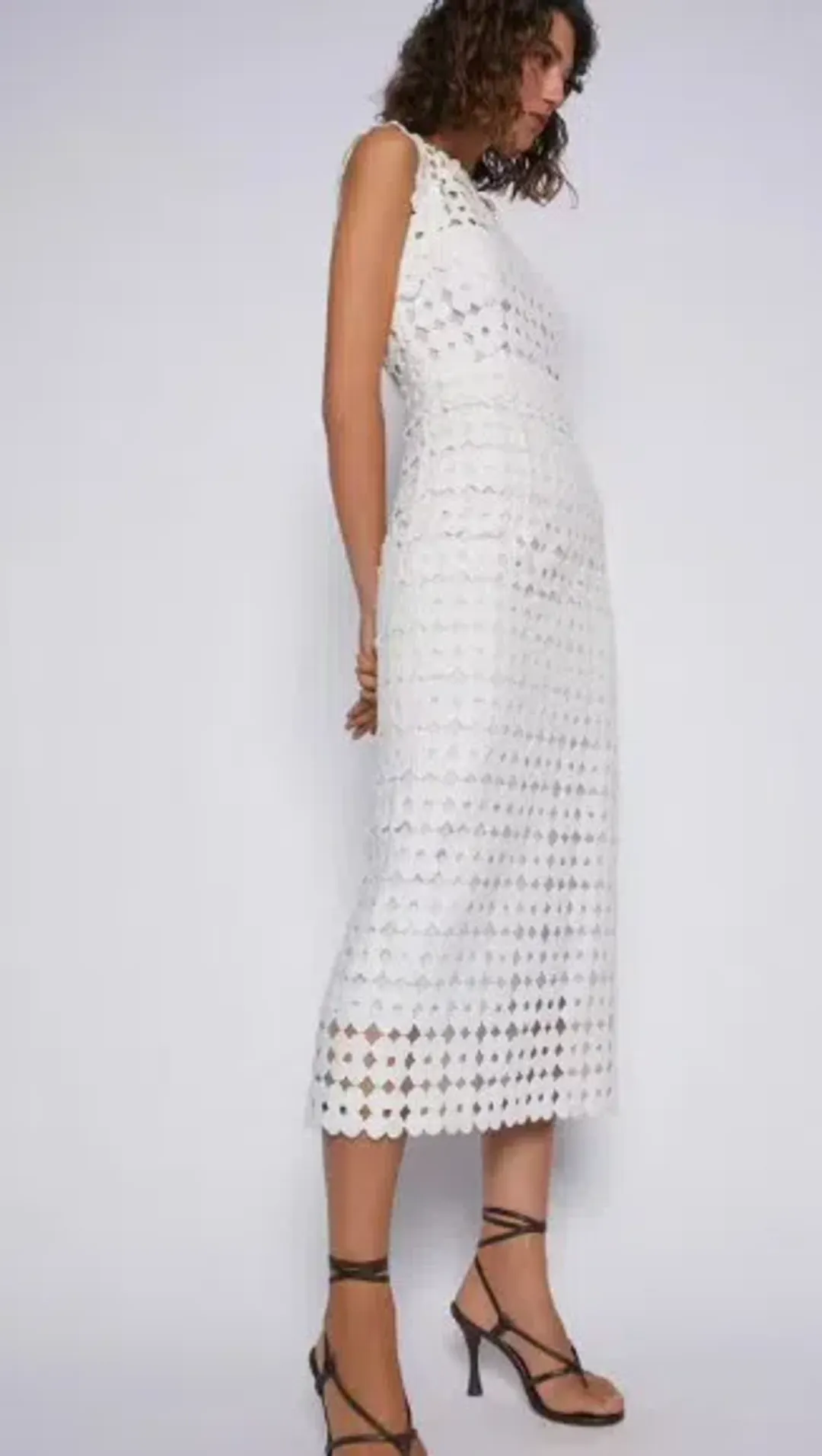 Scanlan Theodore Daisy Lace Midi Dress White Size 8 for rent on The Volte - main image