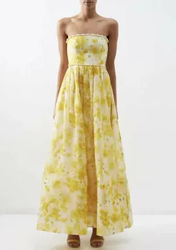 Zimmermann Wonderland Shell Embellished Silk Blend Gown Yellow Size AU 8 for rent on The Volte - image 1