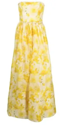 Zimmermann Wonderland Shell Embellished Silk Blend Gown Yellow Size AU 8 for rent on The Volte - image 3