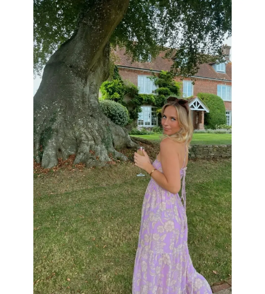 Kivari Elzette Tiered Midi Dress Lilac Floral Size 10 for rent on The Volte - main image