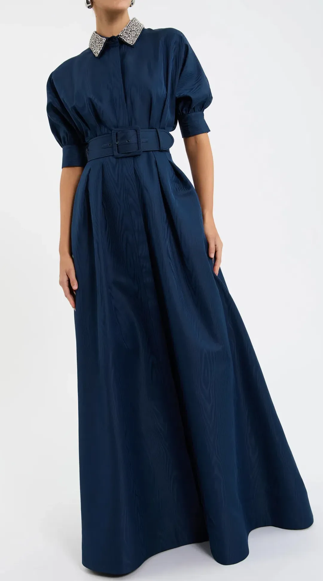 Rebecca Vallance Cielo Diamante Collar Gown Navy Size 14 for rent on The Volte - main image