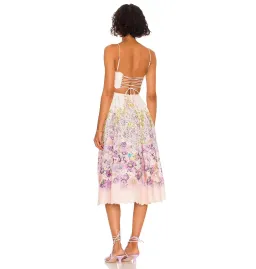 Zimmermann Jude Scallop Midi Dress Peach Gradient Floral Size 2 / AU 12 for rent on The Volte - image 3