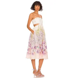 Zimmermann Jude Scallop Midi Dress Peach Gradient Floral Size 2 / AU 12 for rent on The Volte - image 2