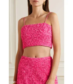 Aje Catara Skirt And Evelyn Crop Rouge Set Sequin Pink Size AU 8 for rent on The Volte - image 2