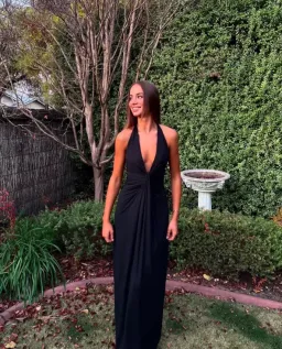 Bec And Bridge Tillie Drape Maxi Dress In Black Size 6  / XS for rent on The Volte - image 1