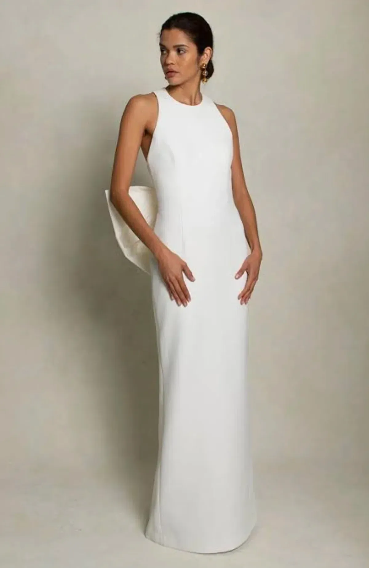 Rebecca Vallance Amore Bow Gown in White Size 14 for rent on The Volte - main image