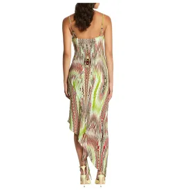 Sass & Bide Phoenix Asymmetric Hem Midi Dress Multi Print Size 6 for rent on The Volte - image 3
