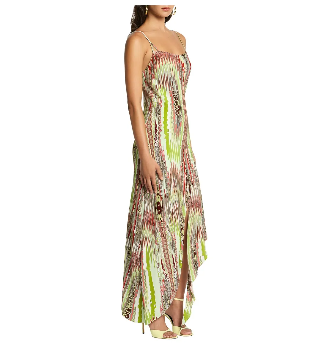 Sass & Bide Phoenix Asymmetric Hem Midi Dress Multi Print Size 6 for rent on The Volte - main image