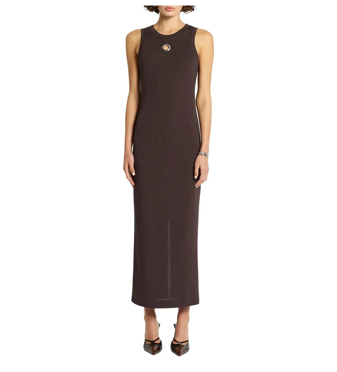 Sass & Bide Detour Rib Maxi Dress Chocolate Size 8/XS for rent on The Volte - main image