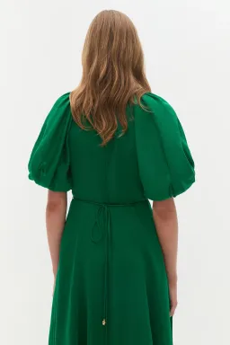 Aje Alma Midi Dress Green Sapphire Size 12 for rent on The Volte - image 6