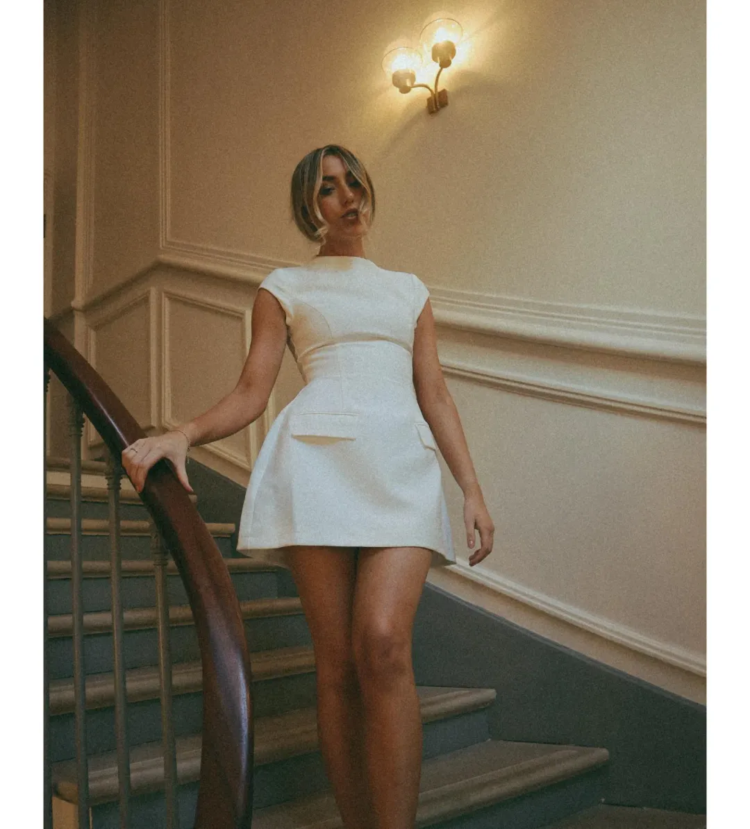 Odd Muse The Ultimate Muse Cap Sleeve Mini Dress White Size XS AU 6 for rent on The Volte - main image