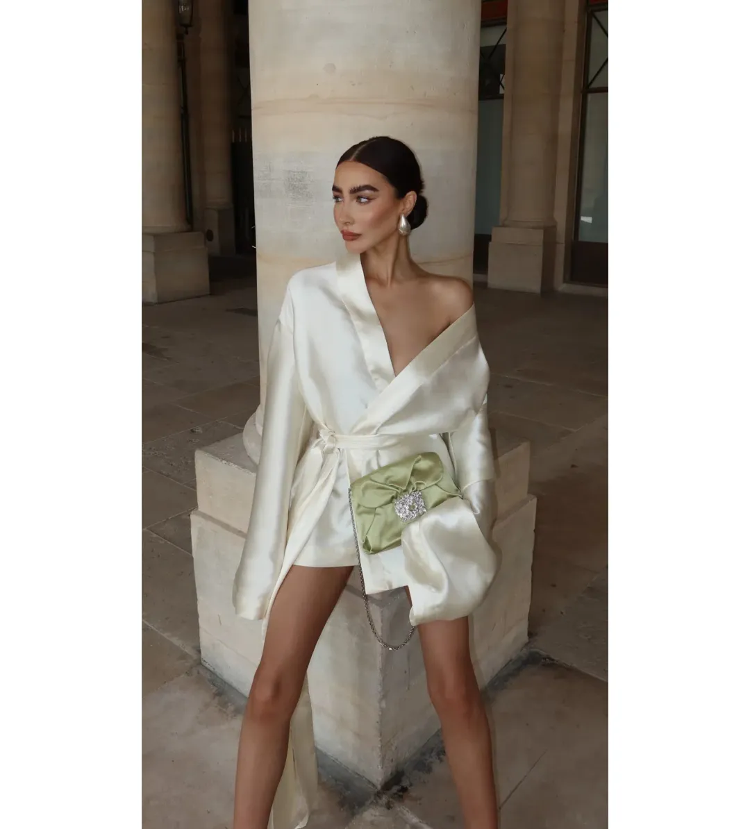 Khirzad Femme Rio Nina Robe Short Ivory Size S AU 8 for rent on The Volte - main image
