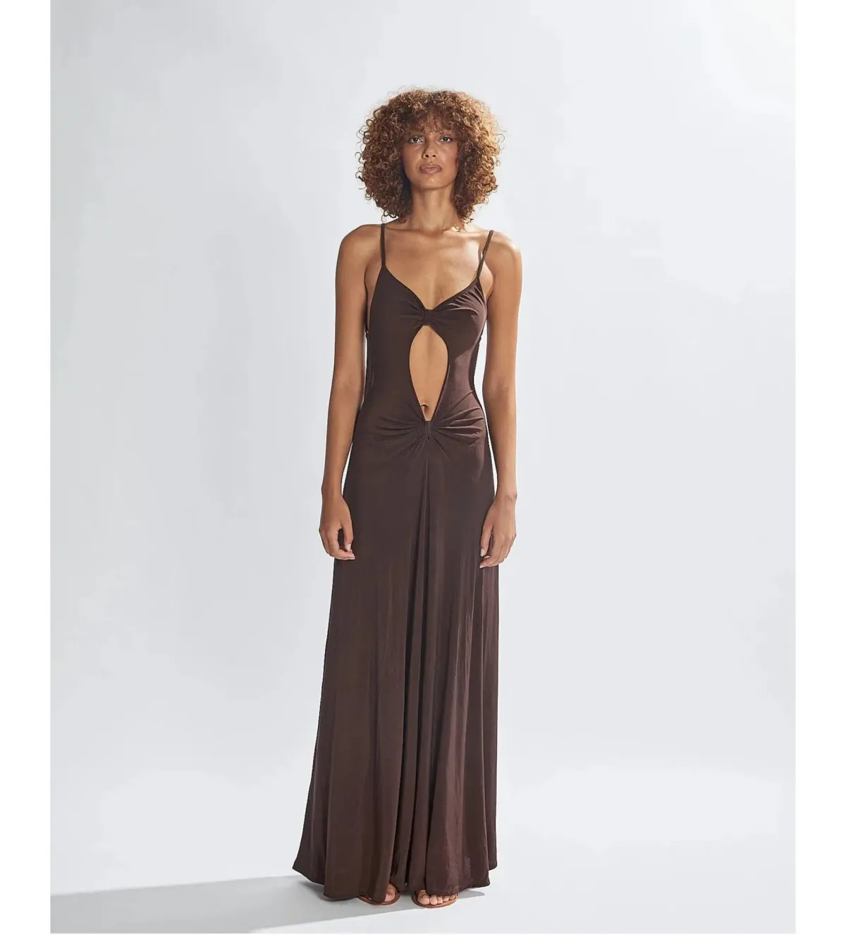 One Mile the Label Sammy Maxi Dress Brown Size AU 8 for rent on The Volte - main image