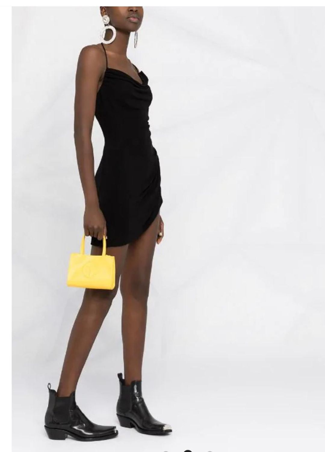 Dsquared2 Ruched Asymmetric Dress Black Size 8  for rent on The Volte - main image