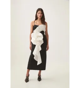 Aje Parallels Spiral Midi Dress Black Size 10 for rent on The Volte - image 2