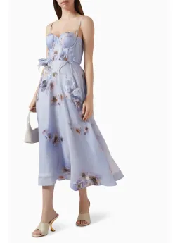 Zimmermann Hypnotic Picnic Dress in Lilac Poppy Size 2 / AU 12 for rent on The Volte - image 2