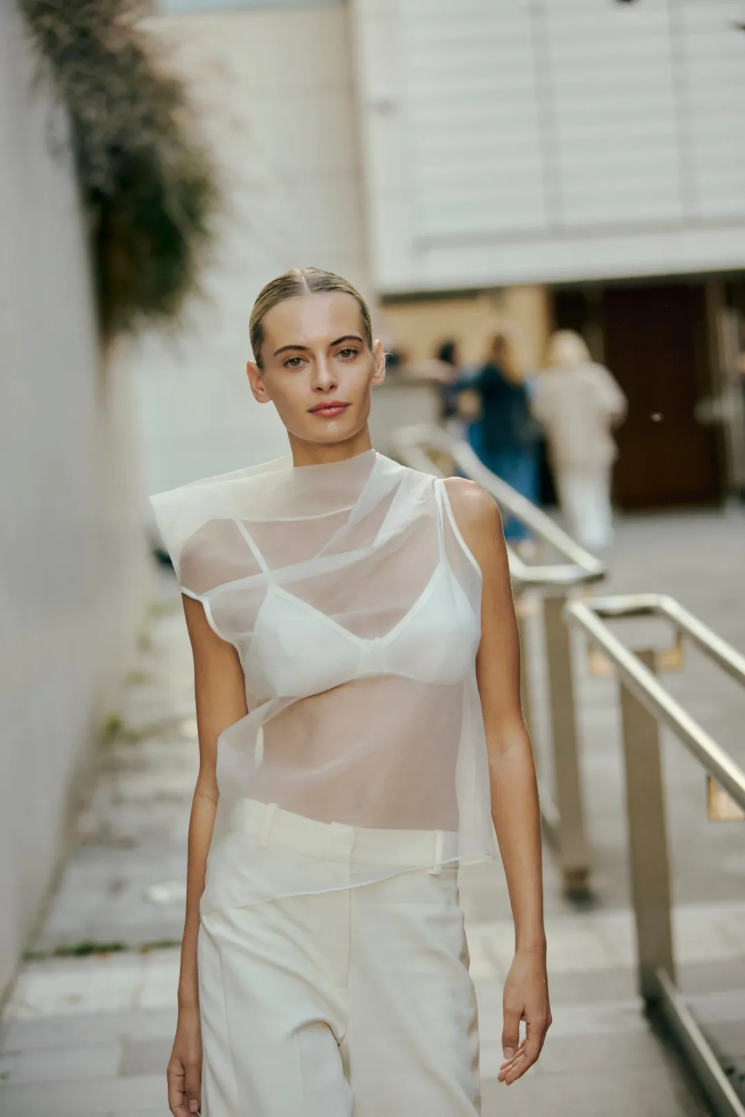Bianca Spender Cream Organza Cezanne Top Size 10/M for rent on The Volte - main image