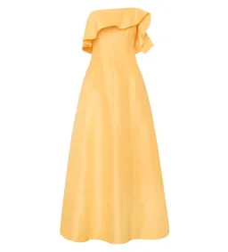 Aje Shallows Strapless Gown Marigold Yellow Size AU 10 for rent on The Volte - image 5