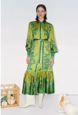 Alemais Solaris Shirtdress Olive Size 12 for rent on The Volte - image 1