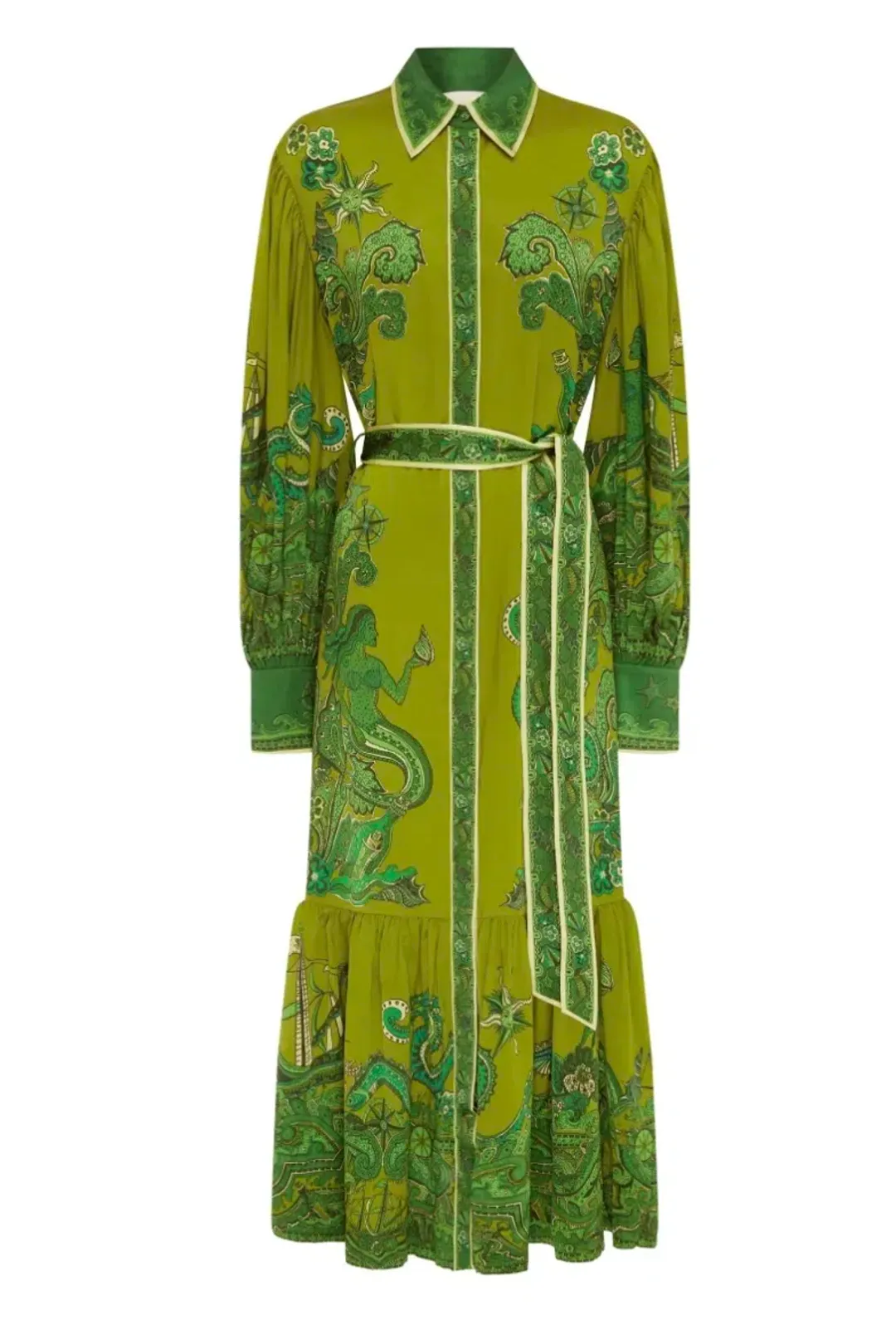Alemais Solaris Shirtdress Olive Size 12 for rent on The Volte - main image