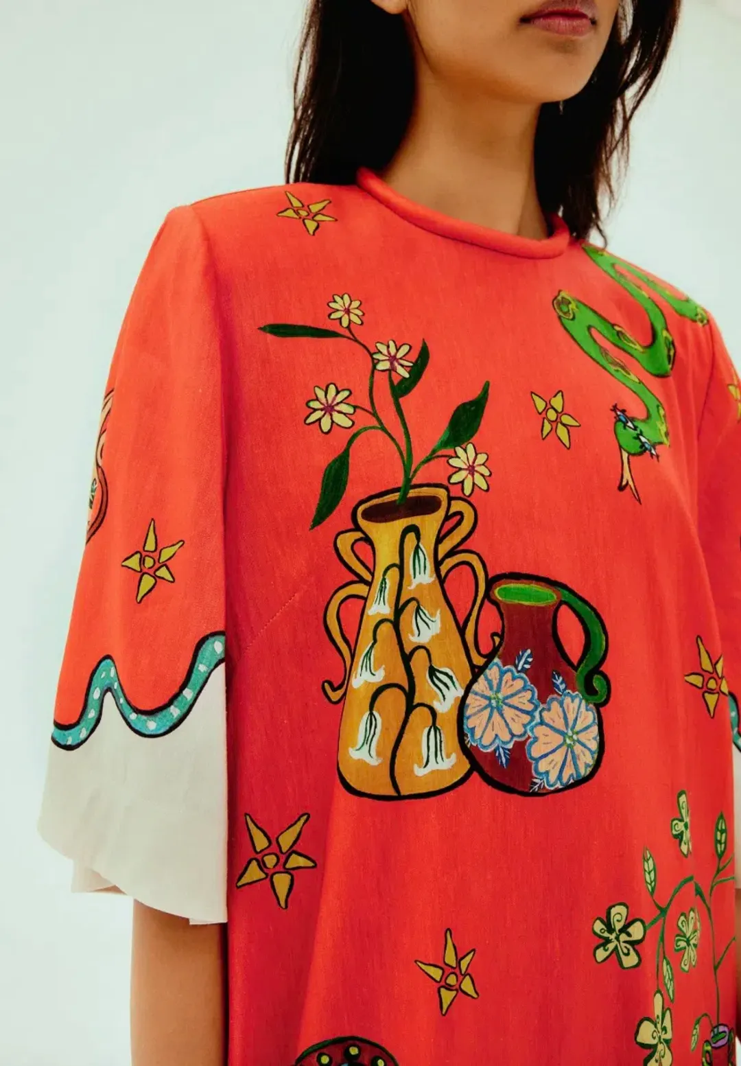 Alémais Rose Tee Midi Dress Red Print Size AU 14 for rent on The Volte - main image