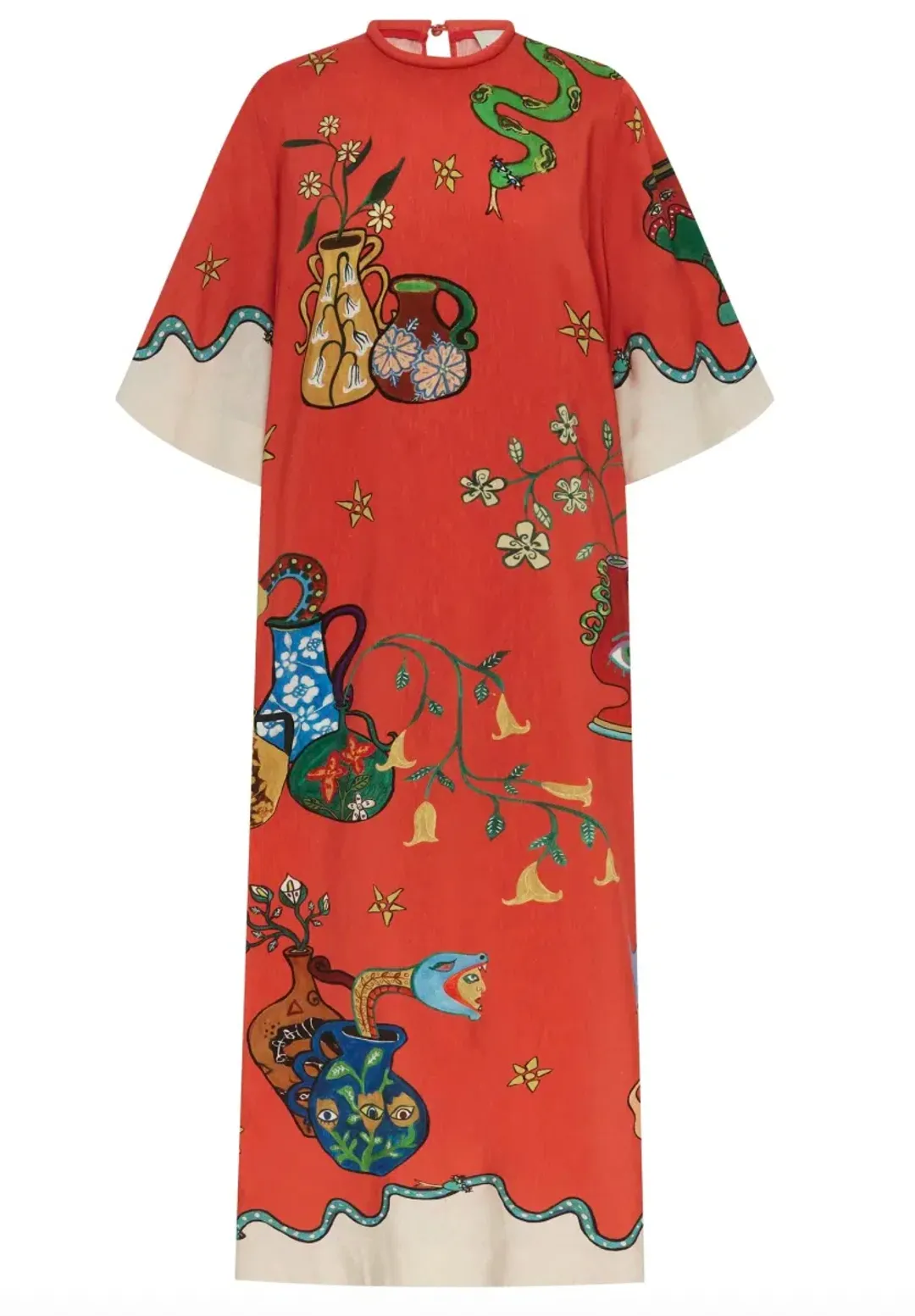 Alémais Rose Tee Midi Dress Red Print Size AU 14 for rent on The Volte - main image