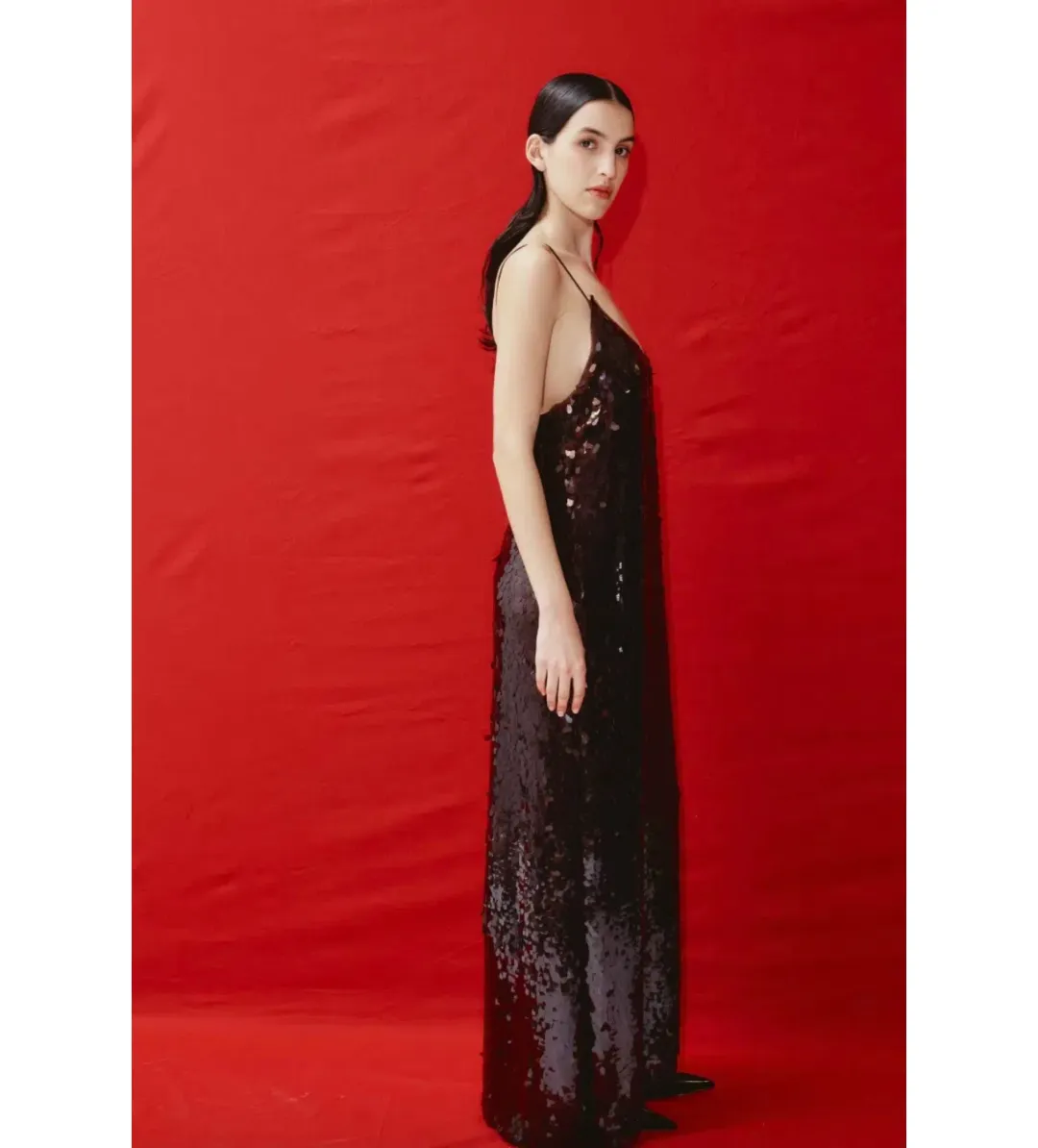 Alemais Geanie Sequin Gown In Chocolate Size L / AU 12 for rent on The Volte - main image