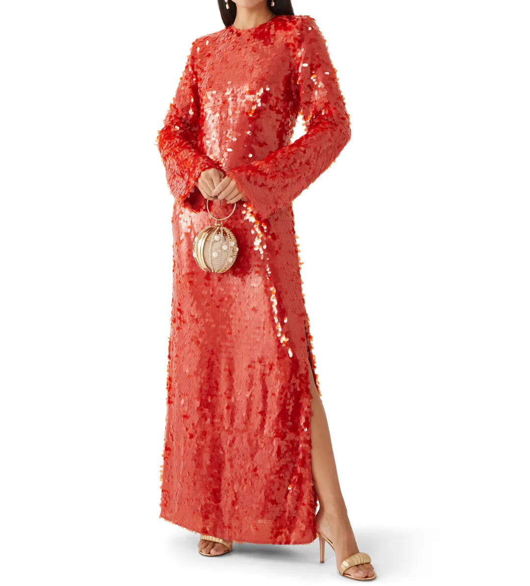 Alemais Geanie Sequin Long Gown in Red Size XL / AU 14 for rent on The Volte - main image