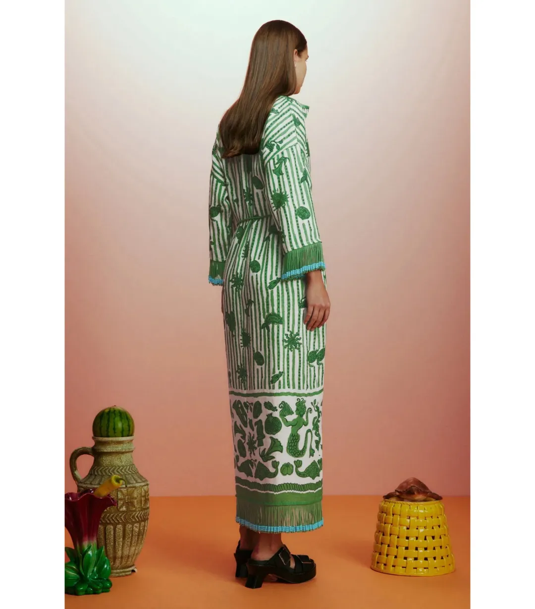 Alémais Lula Midi Dress Green Size AU 14 for rent on The Volte - main image