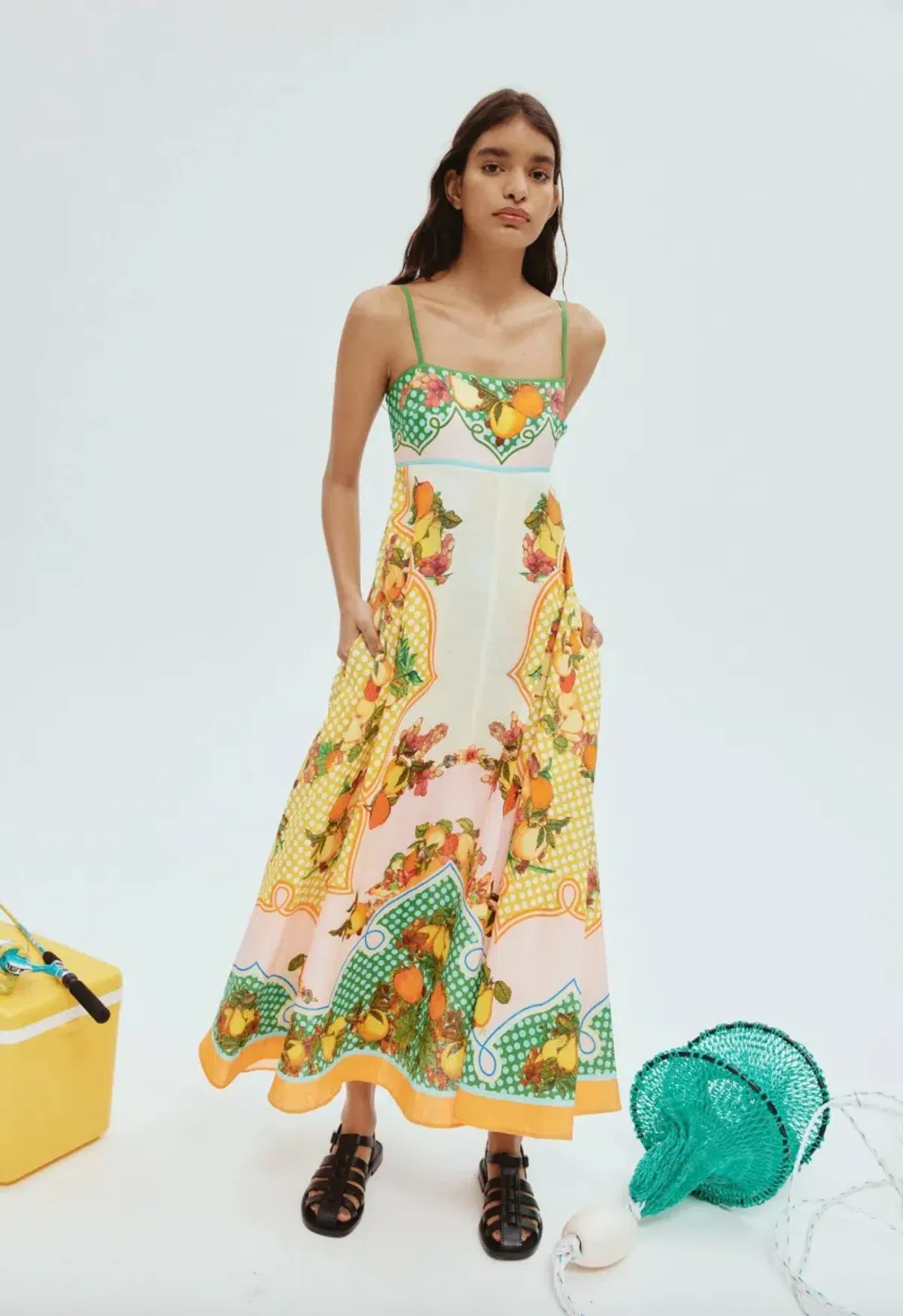 Alemais Lemonis Midi Sundress Multi Size AU 12   for rent on The Volte - main image