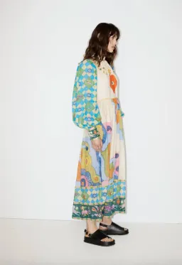 Alemais Lou Balloon Sleeve Midi Dress Multi Size AU 10 for rent on The Volte - image 2