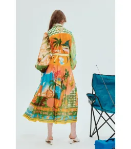 Alemais Paradiso Midi Shirtdress Multi Print Size AU 12 for rent on The Volte - image 2