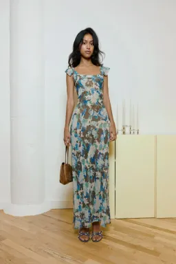 Realisation Par Lila Maxi Dress Blue Hydrangea Print Size S / AU 6-8 for rent on The Volte - image 3