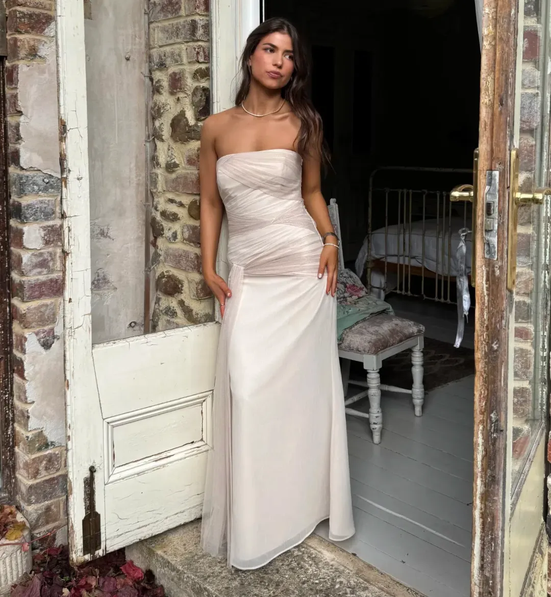 Vintage Vera Wang Paloma Dress Maxi Silver Grey Size AU 8 for rent on The Volte - main image