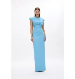 Rachel Gilbert Orion Trim Gown Blue Size 8/1 for rent on The Volte - image 1