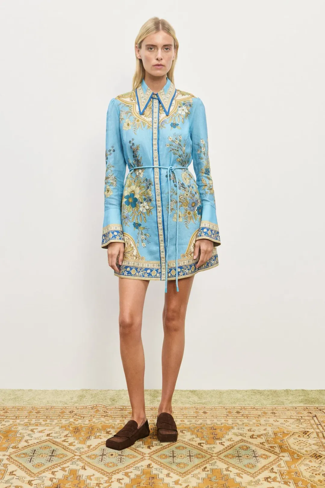 Alemais Cassie Mini Dress Blue Floral Size 12 for rent on The Volte - main image