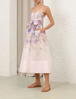 Zimmermann Dawning Corset Midi Dress Multi Hydrangea Size 3 / AU 14 for rent on The Volte - image 2