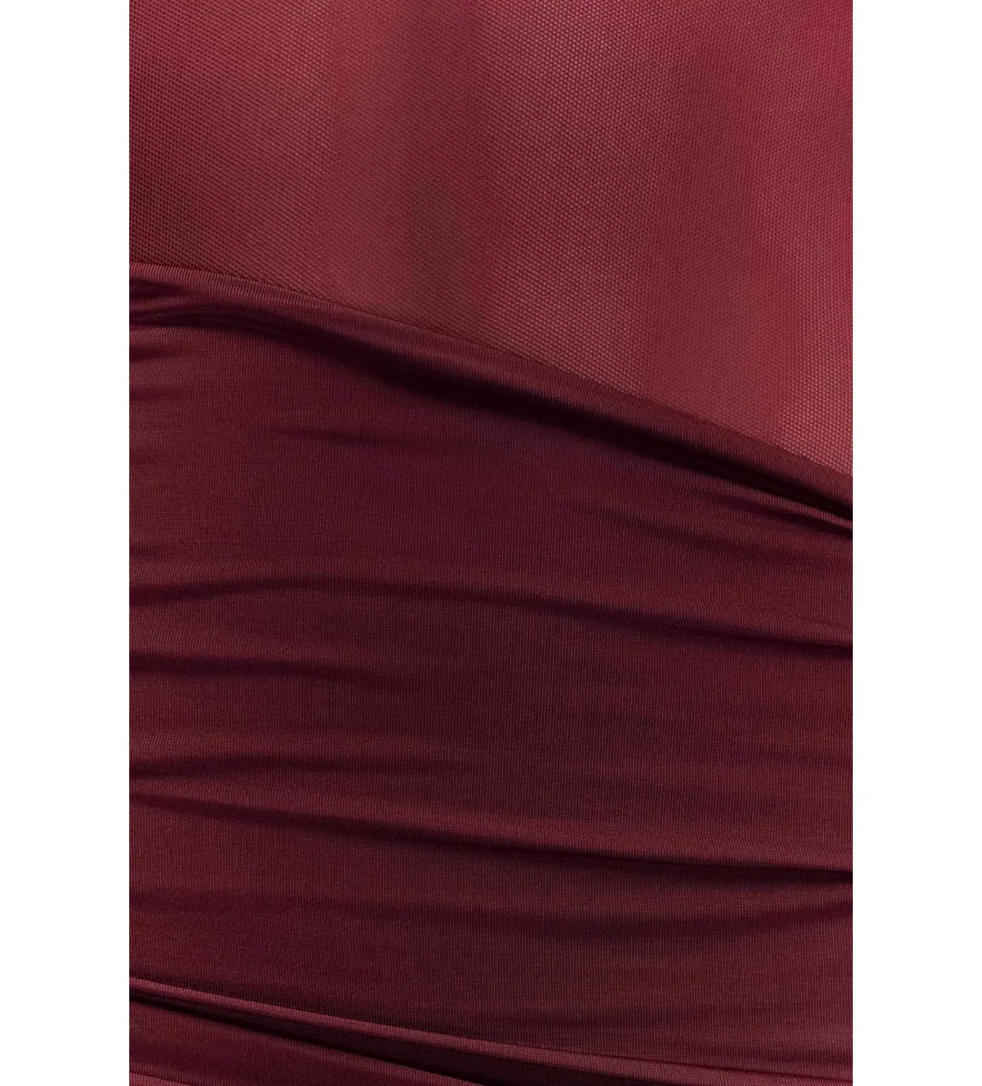Meshki Dallas One Shoulder Mesh Maxi Dress Burgundy Size 8 for rent on The Volte - main image