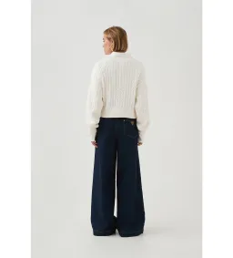 Aje Naia Cropped Cable Knit in Ivory Size  for rent on The Volte - image 3