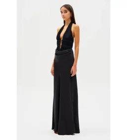MISHA Celine Satin Maxi Dress Black Size 4/XXS for rent on The Volte - image 2