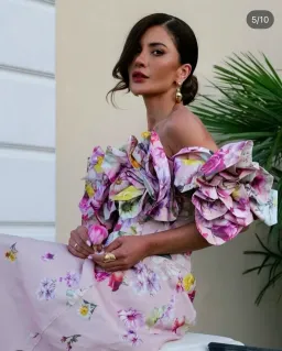 Aje Misha Maxi Dress in Pink Collage Floral Size XS / AU 6 for rent on The Volte - image 3