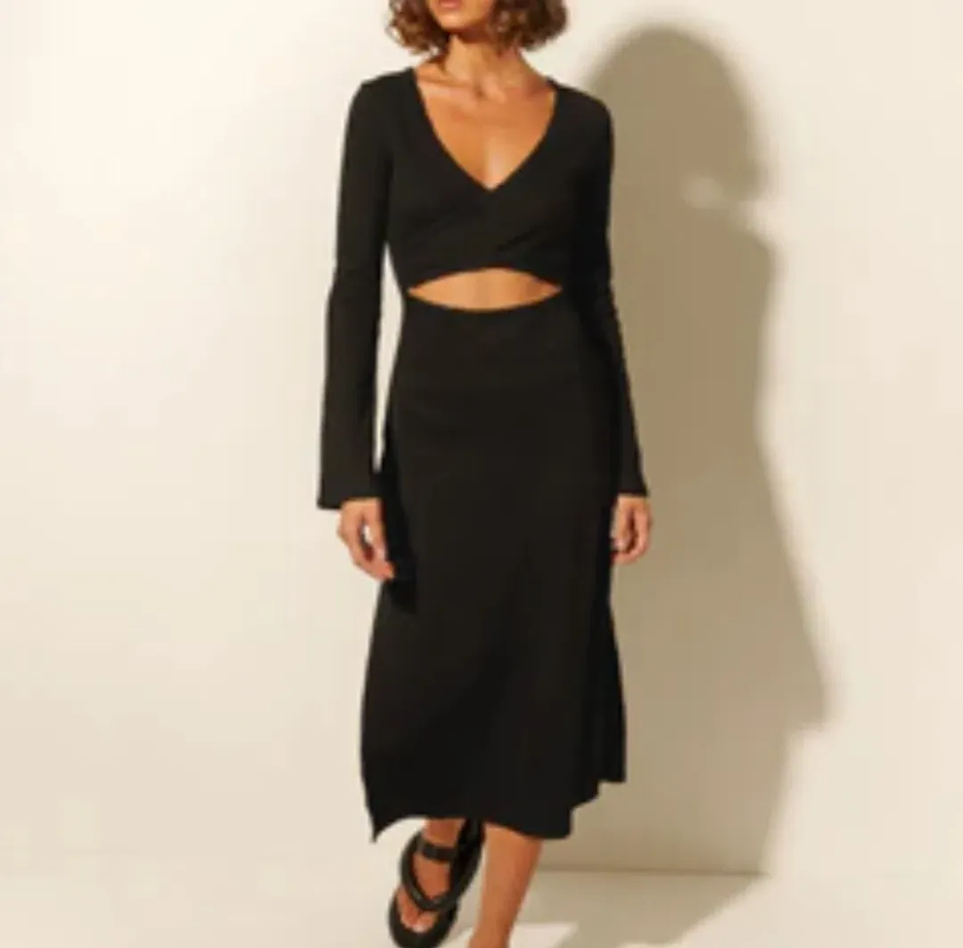 Kivari Marta Midi Dress Black Size AU 12 for rent on The Volte - main image