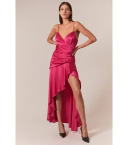 Bardot Sorella Midi Dress in Magenta Size AU 8 for rent on The Volte - image 1