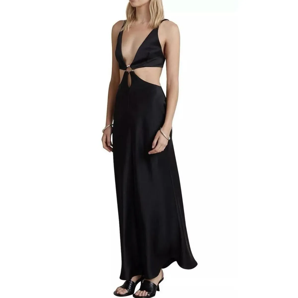 Bec and Bridge Felix V Maxi Dress in Black Size 8 for rent on The Volte - main image