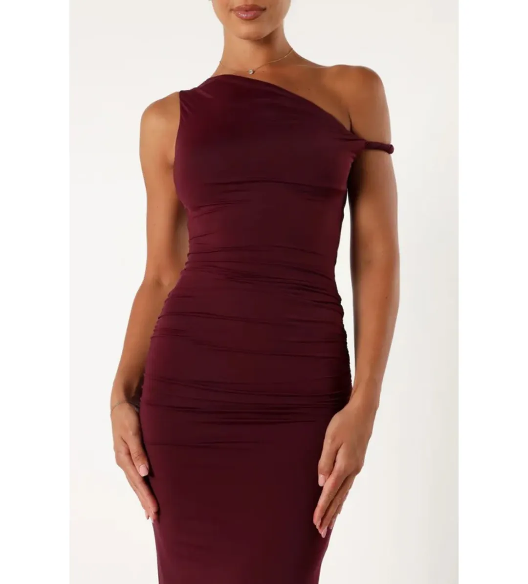 Runaway The Label Karmina Midi Dress Merlot Size AU 8 for rent on The Volte - main image