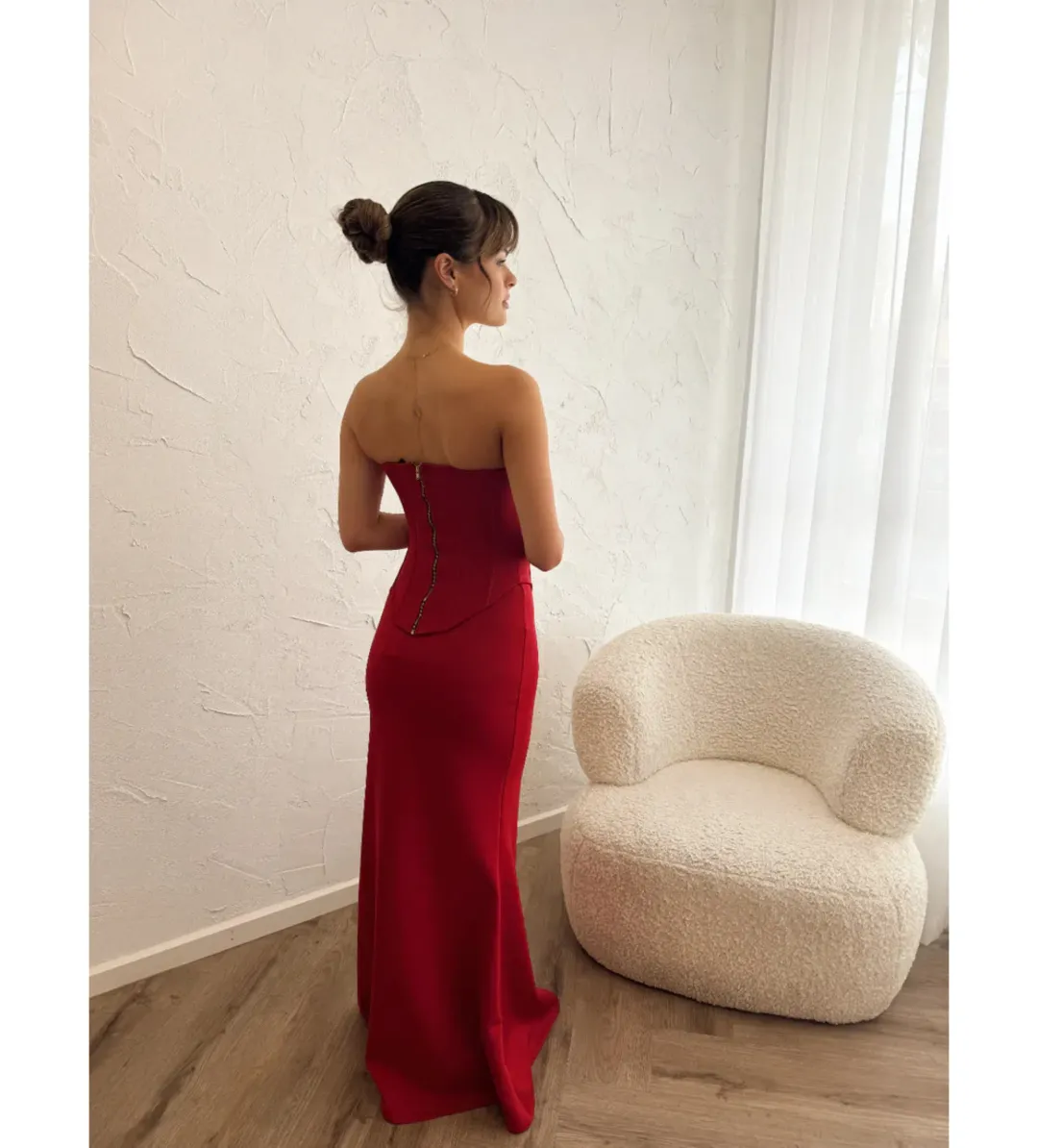 HNTR The Label Louie Gown Set in Wine Size AU 6 for rent on The Volte - main image