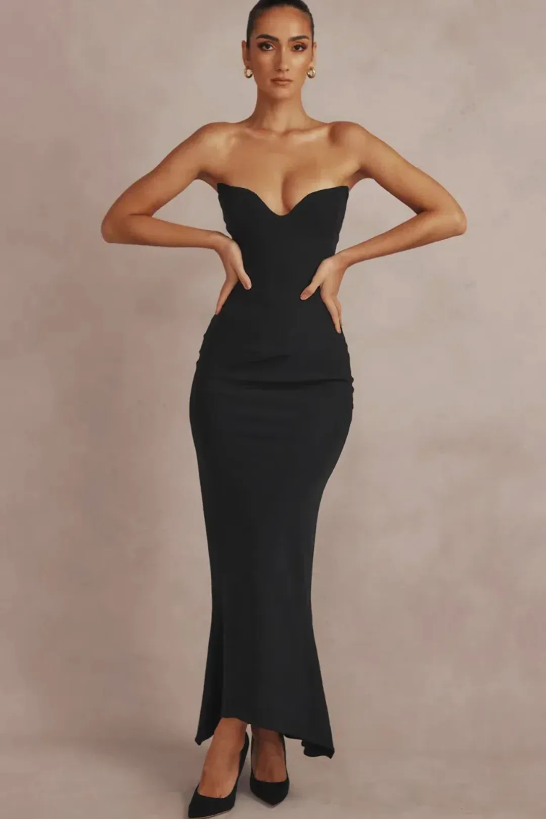 House of CB Sabine Dress Maxi Black Size AU 6 for rent on The Volte - main image