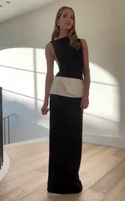 Rachel Gilbert Rikki Maxi Gown in Black/Ivory Size AU10  for rent on The Volte - image 3